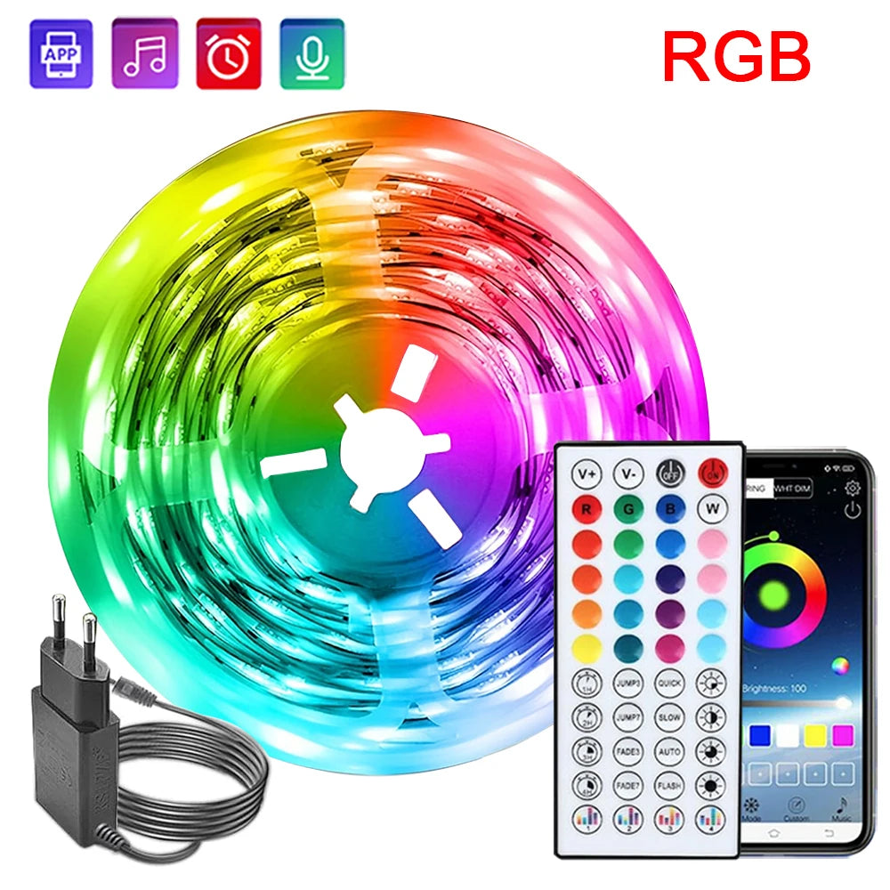 Led Strip Lights 10m 20m 30m 40m Led Lights for Room Music Sync Led Tape Flexible Ribbon for Home Bedroom Party Decoration