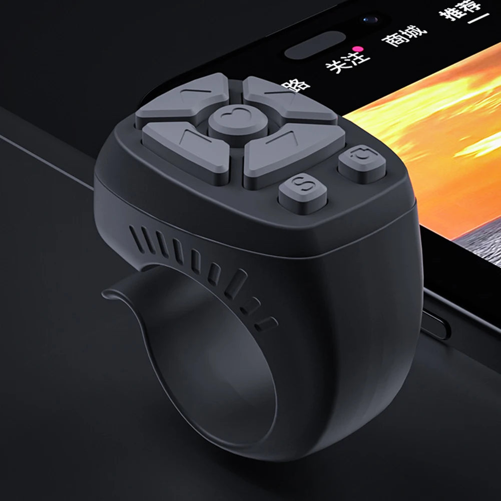 For TikTok Scrolling Ring 7 Keys Page Turner Scroller BT 5.0 Finger Remote Mobile Phone Video Remote for Android iOS iPhone iPad