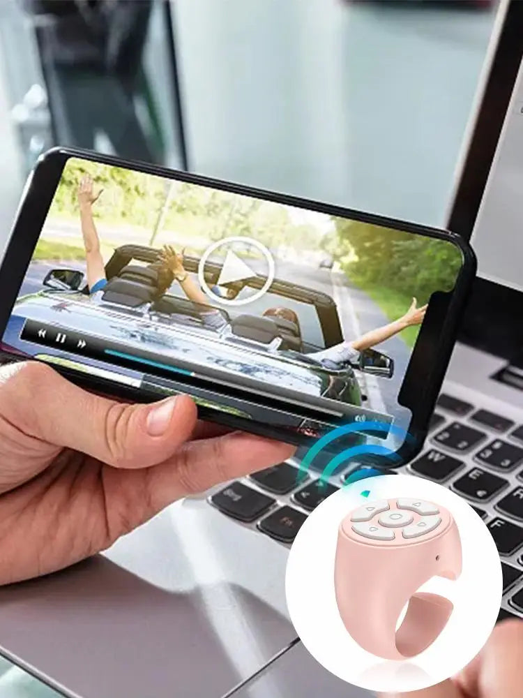 Scrolling Ring Wireless Finger Shutter Remote Control Page TurnerMobile Phone Controller Bluetoothcompatible For Home Travel Car