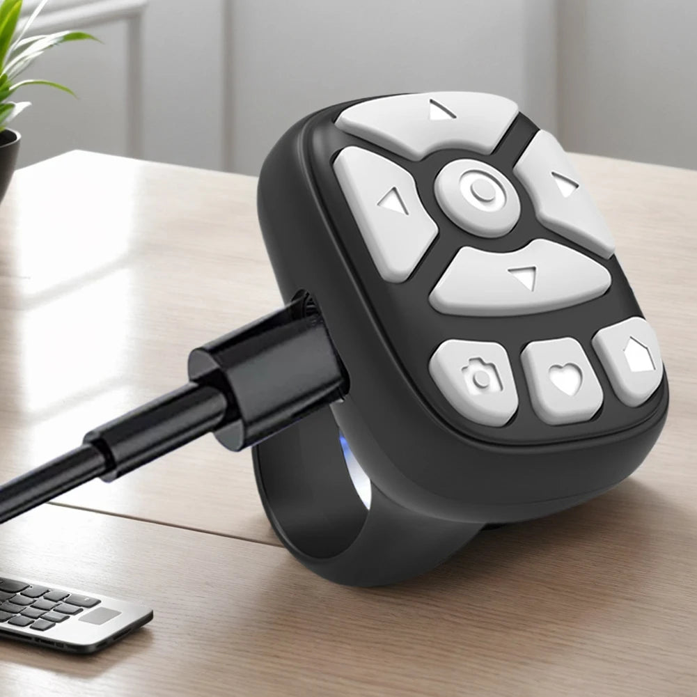 Bluetooth Remote Control Scrolling Ring E-book Page Turner for Tiktok Mobile Video Remote Control Selfie Stick Camera Controller