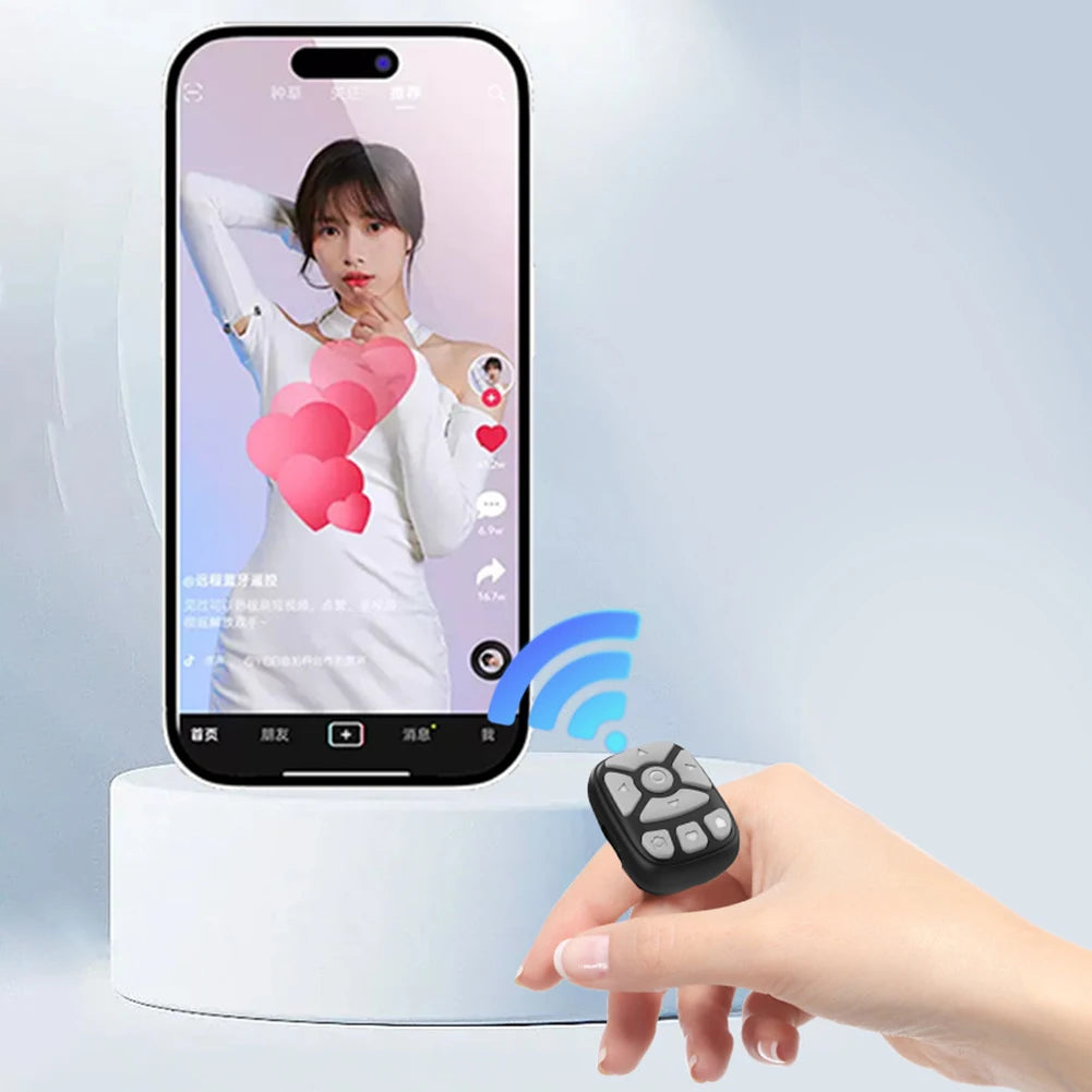 Bluetooth Remote Control Scrolling Ring E-book Page Turner for Tiktok Mobile Video Remote Control Selfie Stick Camera Controller