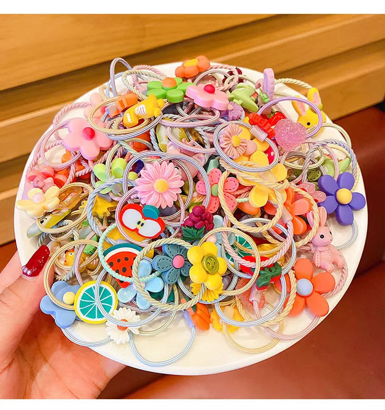 Hair Accessories Girls Band Ties Scrunchies Elastique Cheveux Fille Colets Para Cabello Bows Cintillos Trabas Pelo Mujer Kids