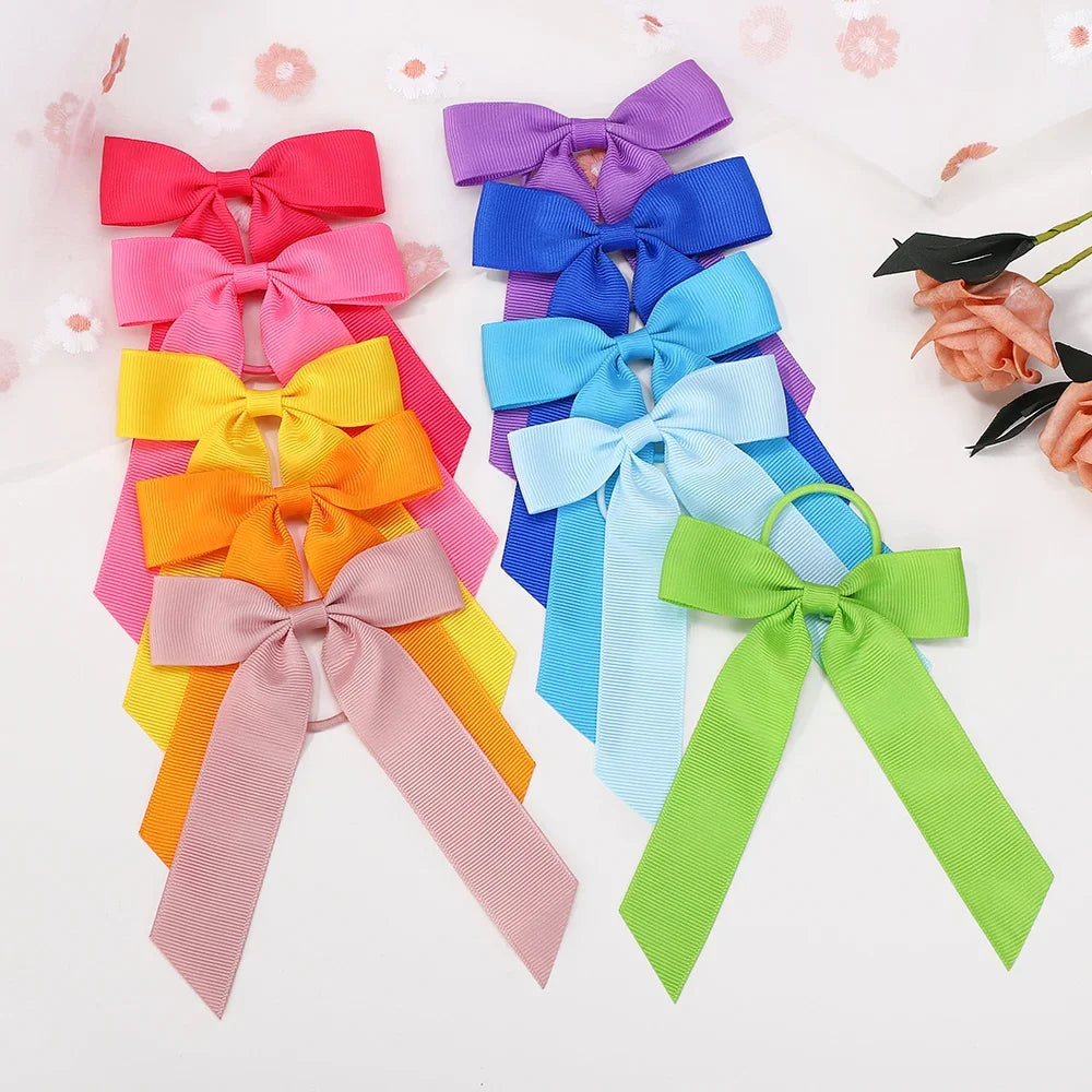 Ribbon Hair Bands Toddler Cheer Bow Head Rope Kids Fashion Solid for Sweet Girls children Party Headwear Hair Accessories