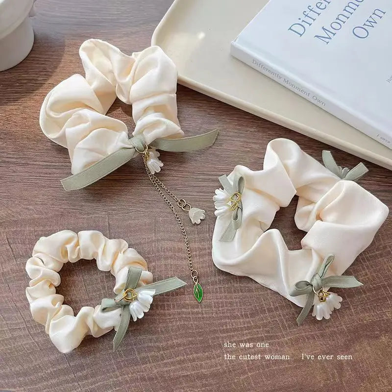 Rubber band hair ring, high elastic durable head rope lily of the valley hair ornament