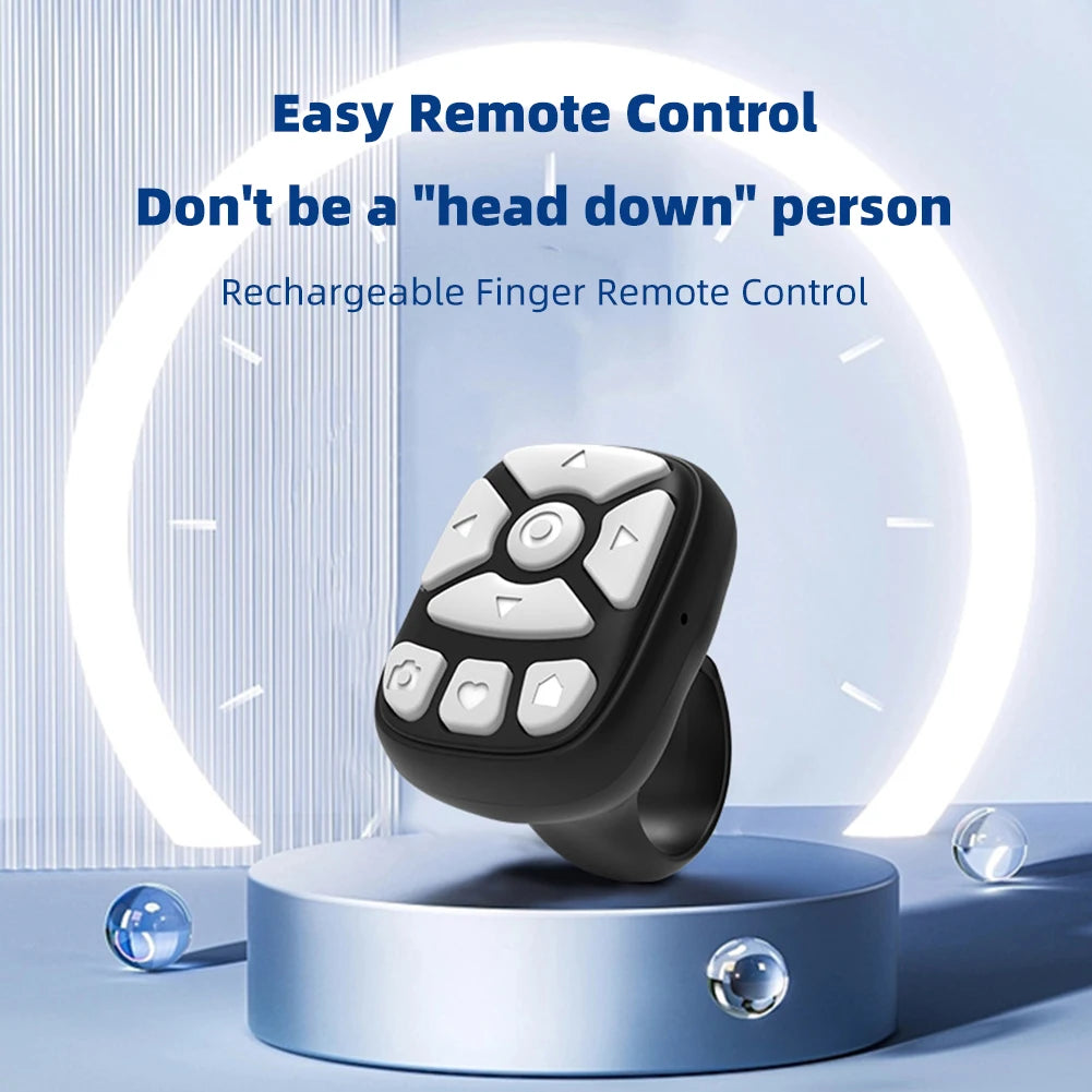 Bluetooth Remote Control Scrolling Ring E-book Page Turner for Tiktok Mobile Video Remote Control Selfie Stick Camera Controller