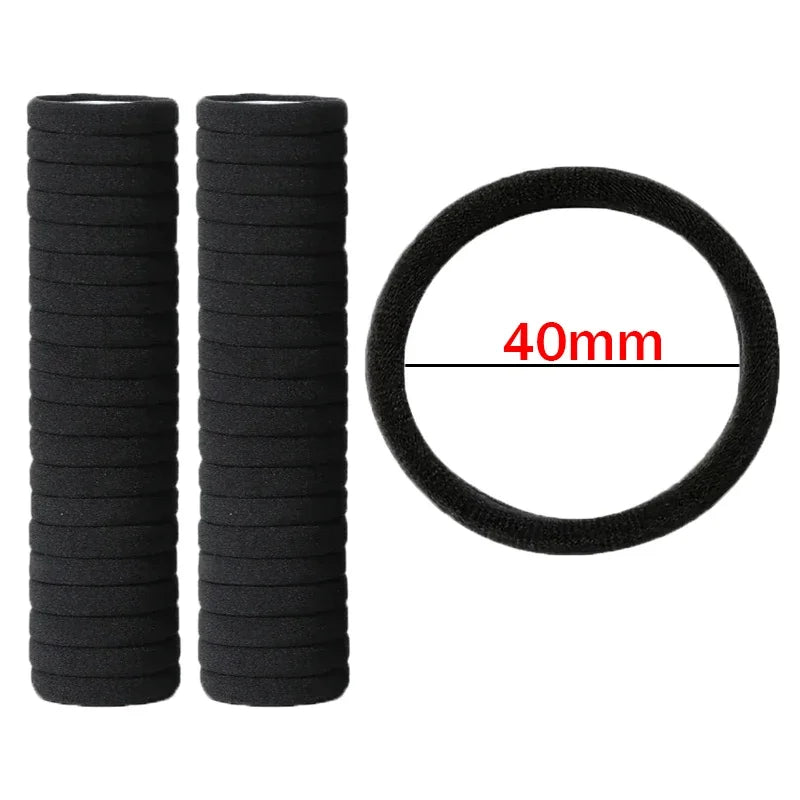 10/100pcs Black Basic Hair Bands Women Girls Simple High Elastic Rubber Ropes Scrunchies Headband Ties Ponytail Holders 2-5cm