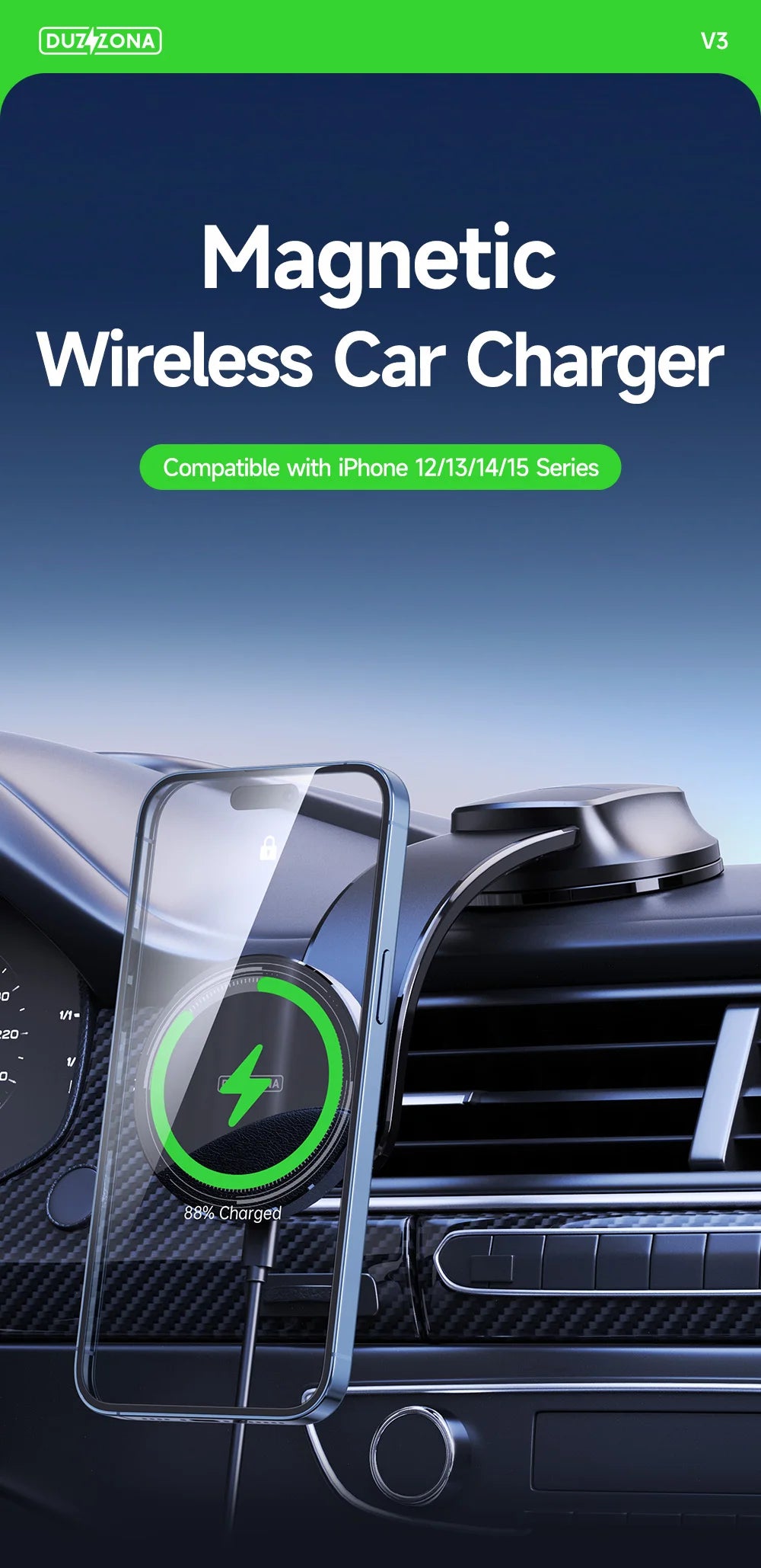 Magnetic Wireless Car Charger