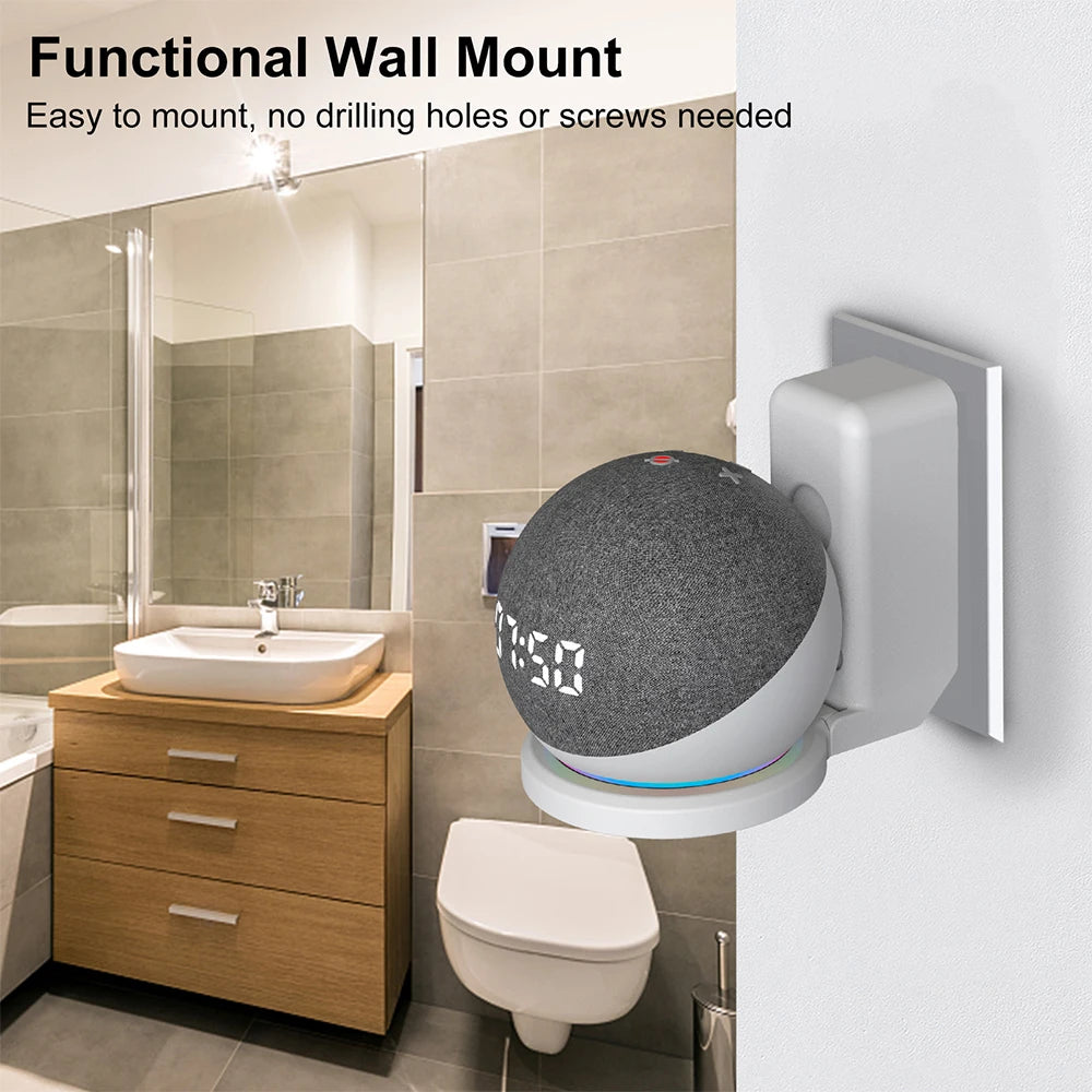 Wall Mount Bracket for Echo Dot 4th Gen / Echo Dot 5th Generation with Cable Storage, PC Material Hard Case Matte Speaker Stand