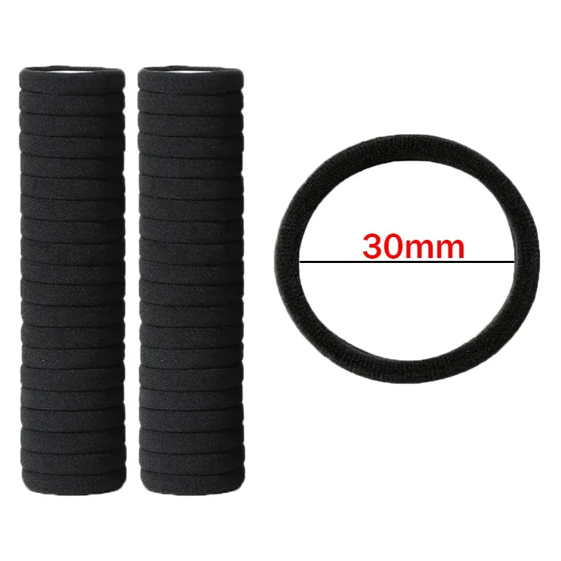 10/100pcs Black Basic Hair Bands Women Girls Simple High Elastic Rubber Ropes Scrunchies Headband Ties Ponytail Holders 2-5cm