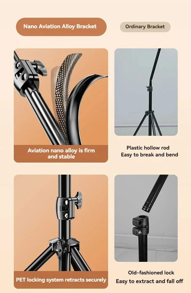 Photographic Lighting Tripod Aluminum Alloy Foldable Portable Light Stand Photography Camera Flash Mobile Phone Mount Brackets