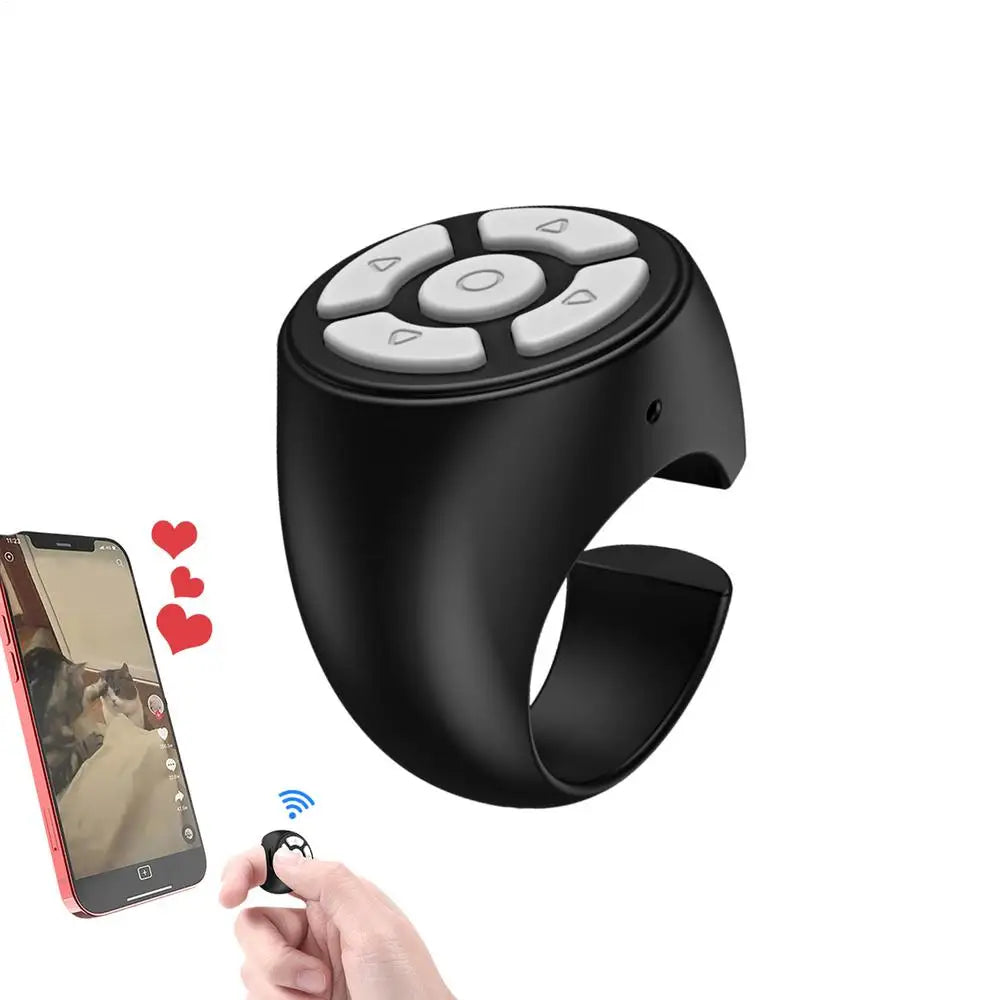 Scrolling Ring Wireless Finger Shutter Remote Control Page TurnerMobile Phone Controller Bluetoothcompatible For Home Travel Car
