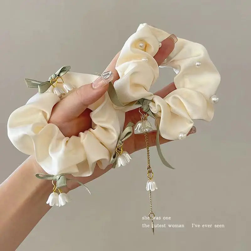 Rubber band hair ring, high elastic durable head rope lily of the valley hair ornament