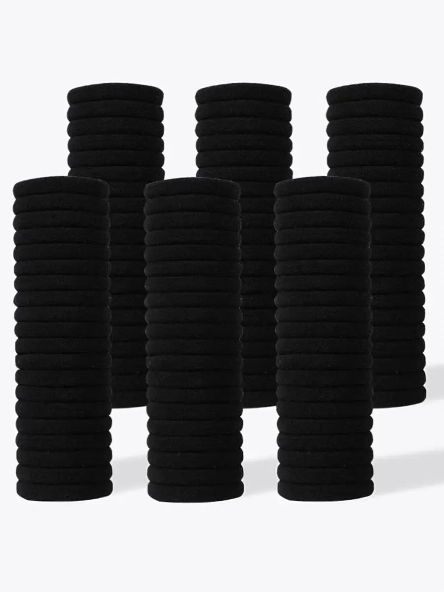 10/100pcs Black Basic Hair Bands Women Girls Simple High Elastic Rubber Ropes Scrunchies Headband Ties Ponytail Holders 2-5cm