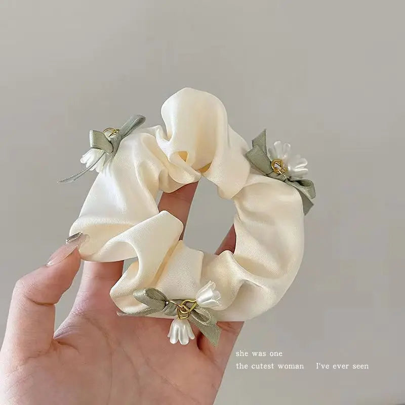 Rubber band hair ring, high elastic durable head rope lily of the valley hair ornament