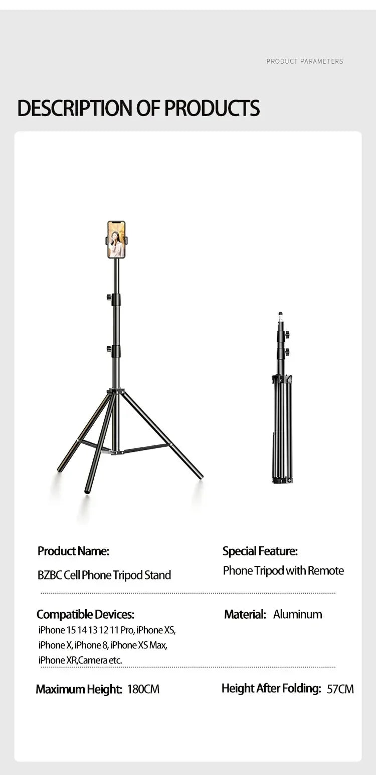 Photographic Lighting Tripod Aluminum Alloy Foldable Portable Light Stand Photography Camera Flash Mobile Phone Mount Brackets