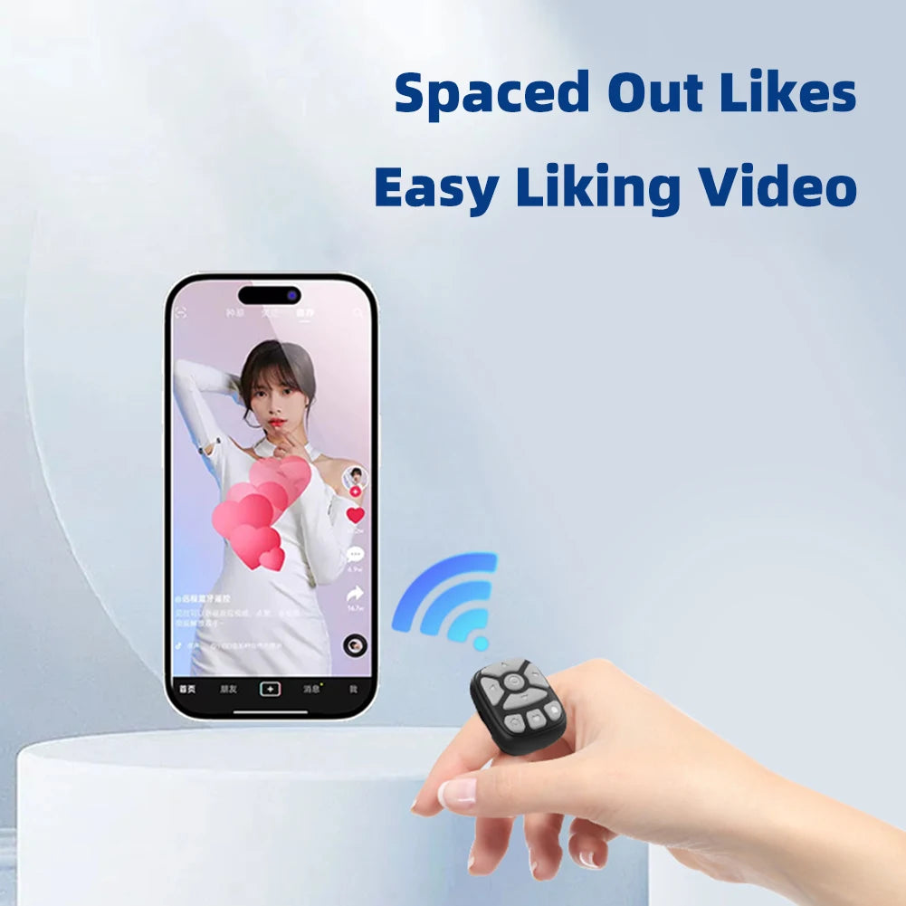 Bluetooth Remote Control Scrolling Ring E-book Page Turner for Tiktok Mobile Video Remote Control Selfie Stick Camera Controller