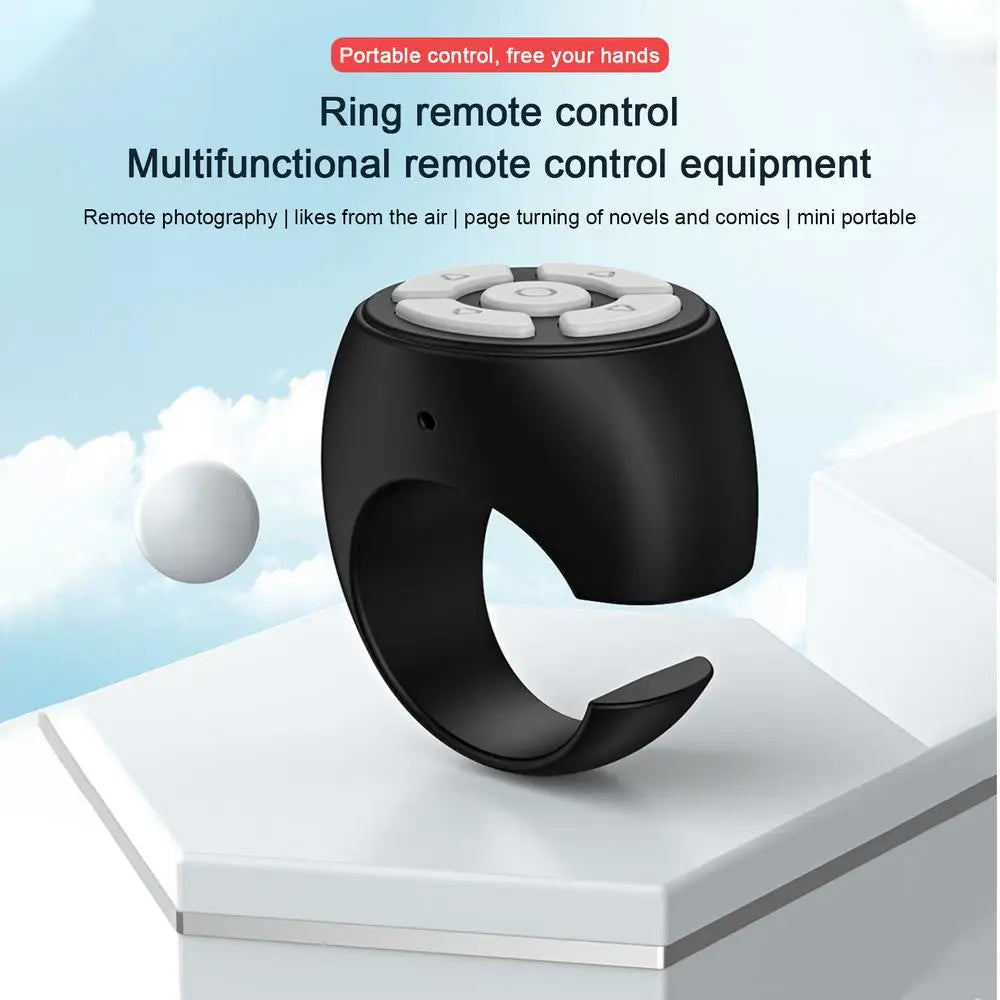 Scrolling Ring Wireless Finger Shutter Remote Control Page TurnerMobile Phone Controller Bluetoothcompatible For Home Travel Car