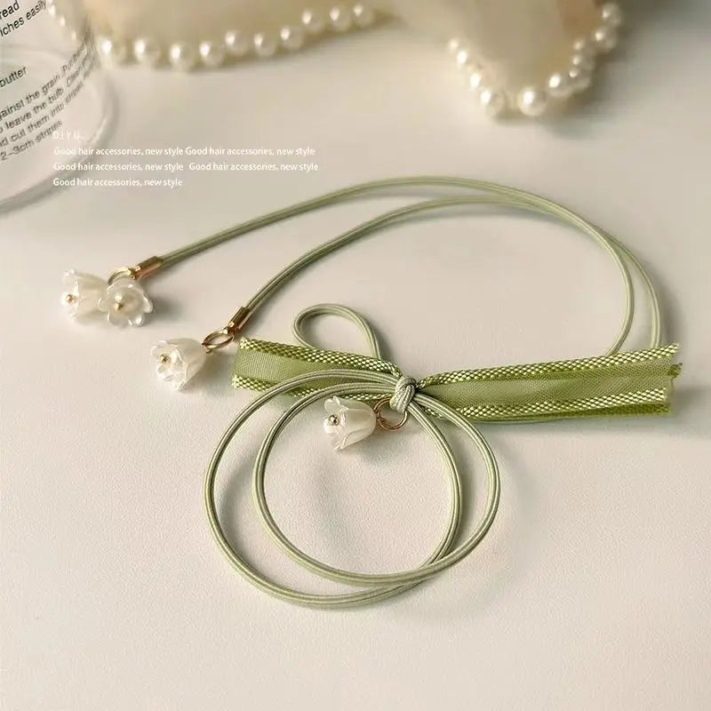 Rubber band hair ring, high elastic durable head rope lily of the valley hair ornament