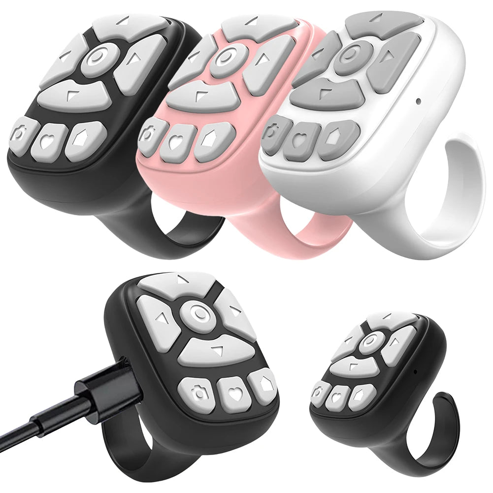 Bluetooth Remote Control Scrolling Ring E-book Page Turner for Tiktok Mobile Video Remote Control Selfie Stick Camera Controller