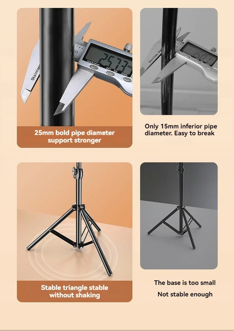 Photographic Lighting Tripod Aluminum Alloy Foldable Portable Light Stand Photography Camera Flash Mobile Phone Mount Brackets