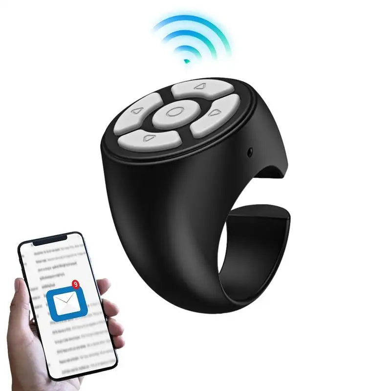 Scrolling Ring Wireless Finger Shutter Remote Control Page TurnerMobile Phone Controller Bluetoothcompatible For Home Travel Car