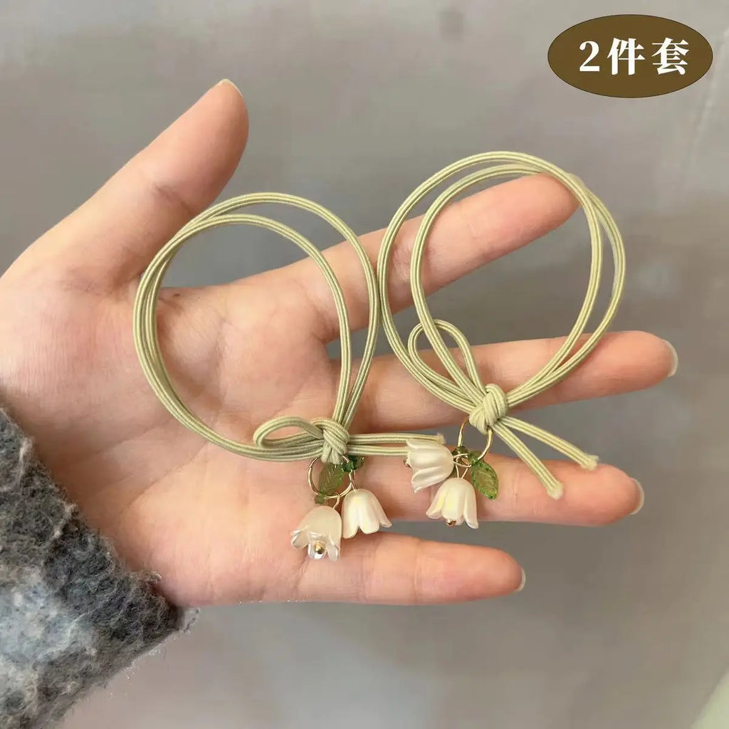 Rubber band hair ring, high elastic durable head rope lily of the valley hair ornament