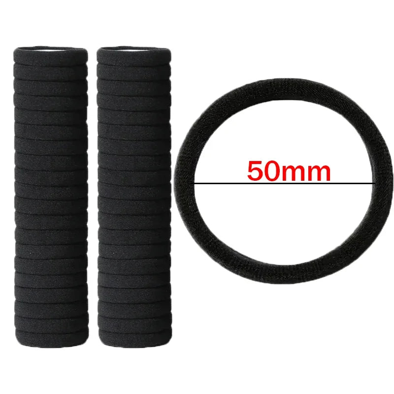 10/100pcs Black Basic Hair Bands Women Girls Simple High Elastic Rubber Ropes Scrunchies Headband Ties Ponytail Holders 2-5cm