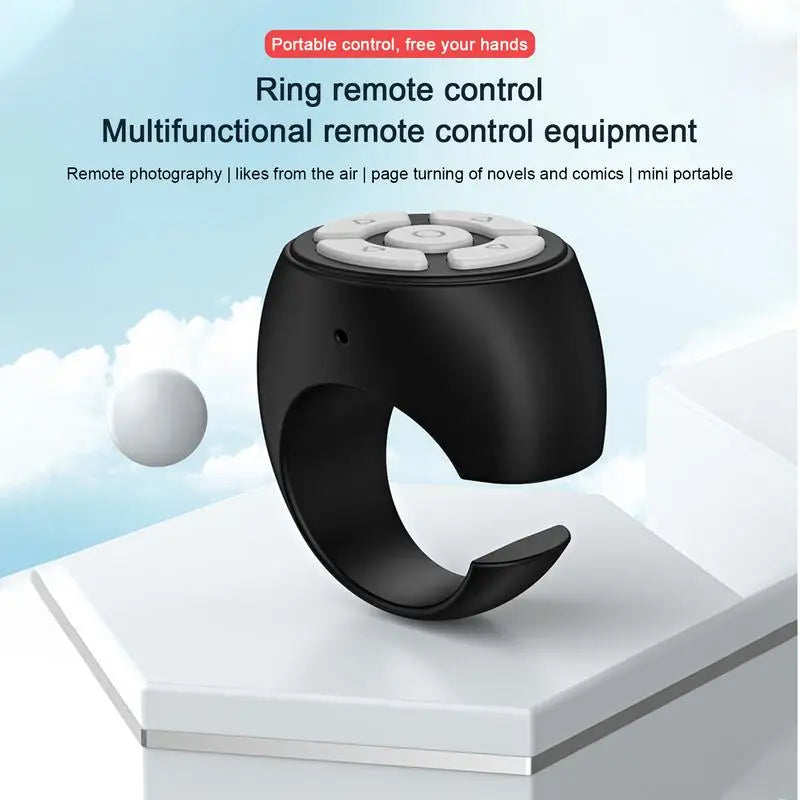 Scrolling Ring Wireless Finger Shutter Remote Control Page TurnerMobile Phone Controller Bluetoothcompatible For Home Travel Car